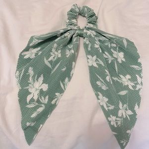 Mint green bow hair tie